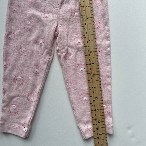 Carter's 12 mo baby pants with bear face appliqué on butt and cute bear pattern - Picture 3 of 6